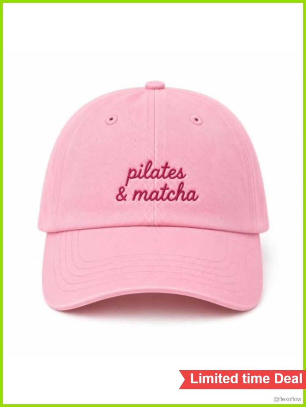 Pilates Matcha Embroidered Baseball Cap Adjustable One Size Dad Hat